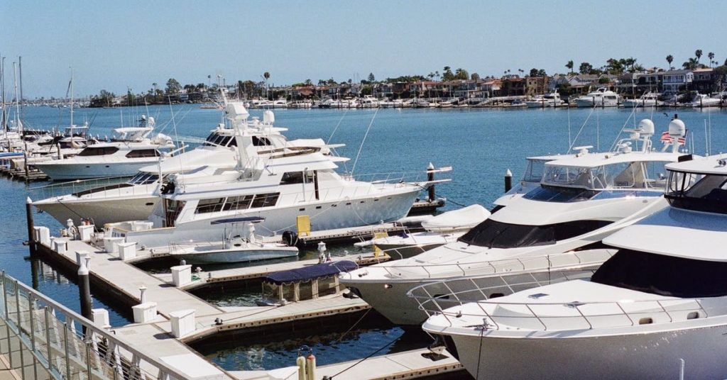 Boats at the marina for the boat show