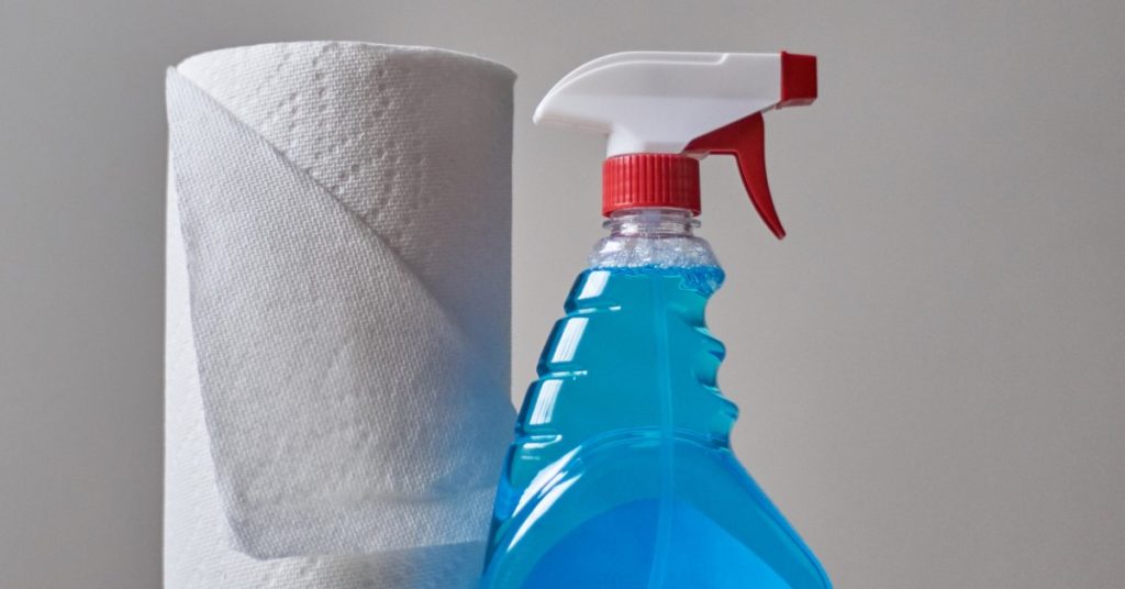 Cleaning supplies for spring cleaning a yacht