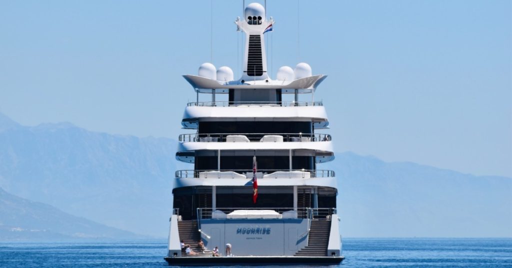 four-story super yacht