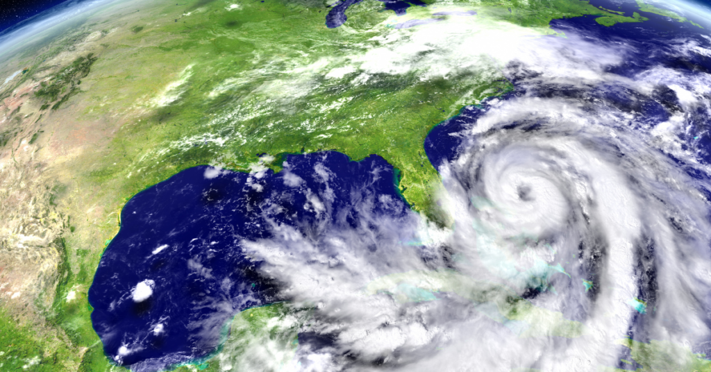 Global View of Hurricane Hitting Florida