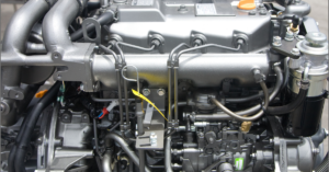 Close-up photo of a boat engine